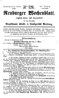 Neuburger Wochenblatt Donnerstag 18. Oktober 1866