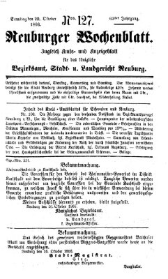 Neuburger Wochenblatt Samstag 20. Oktober 1866