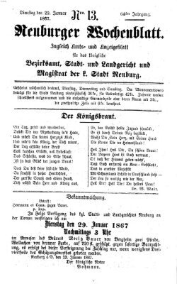 Neuburger Wochenblatt Dienstag 29. Januar 1867