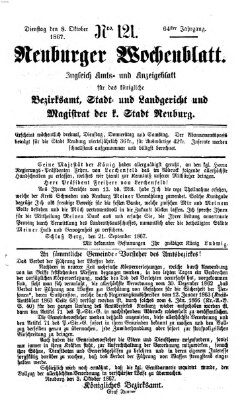 Neuburger Wochenblatt Dienstag 8. Oktober 1867