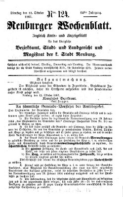 Neuburger Wochenblatt Dienstag 15. Oktober 1867