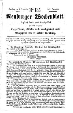 Neuburger Wochenblatt Samstag 9. November 1867