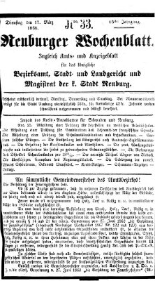 Neuburger Wochenblatt Dienstag 17. März 1868