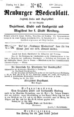 Neuburger Wochenblatt Dienstag 2. Juni 1868