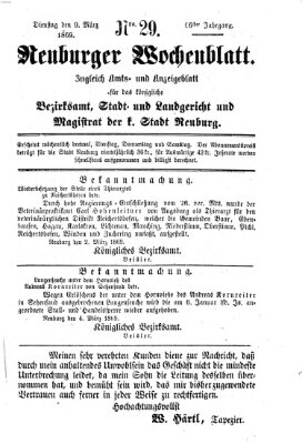 Neuburger Wochenblatt Dienstag 9. März 1869