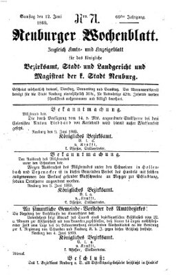 Neuburger Wochenblatt Samstag 12. Juni 1869