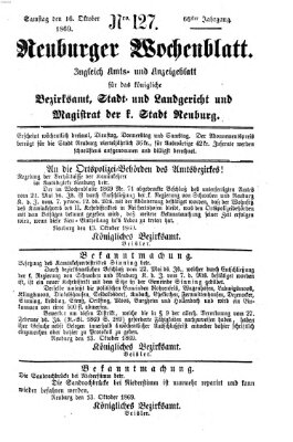 Neuburger Wochenblatt Samstag 16. Oktober 1869