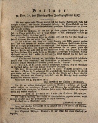 Intelligenzblatt der Königlich Bayerischen Stadt Nördlingen Freitag 12. September 1823