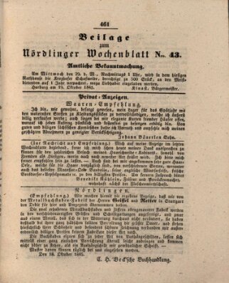 Wochenblatt der Stadt Nördlingen (Intelligenzblatt der Königlich Bayerischen Stadt Nördlingen)