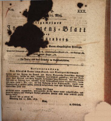 Allgemeines Intelligenz-Blatt der Stadt Nürnberg Mittwoch 10. März 1819