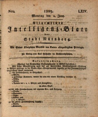 Allgemeines Intelligenz-Blatt der Stadt Nürnberg Montag 2. Juni 1823