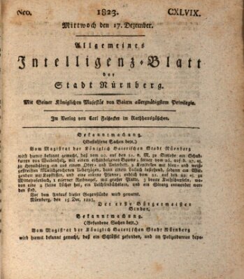 Allgemeines Intelligenz-Blatt der Stadt Nürnberg Mittwoch 17. Dezember 1823