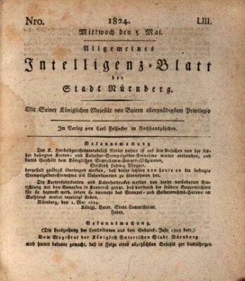 Allgemeines Intelligenz-Blatt der Stadt Nürnberg Mittwoch 5. Mai 1824