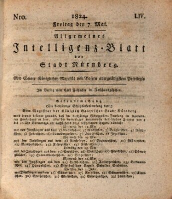 Allgemeines Intelligenz-Blatt der Stadt Nürnberg Freitag 7. Mai 1824