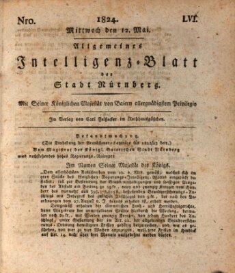 Allgemeines Intelligenz-Blatt der Stadt Nürnberg Mittwoch 12. Mai 1824