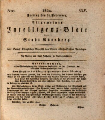 Allgemeines Intelligenz-Blatt der Stadt Nürnberg Freitag 31. Dezember 1824
