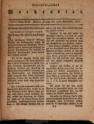 Oberpfälzisches Wochenblat Mittwoch 19. November 1806
