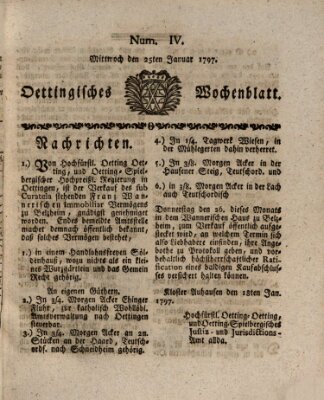Oettingisches Wochenblatt Mittwoch 25. Januar 1797