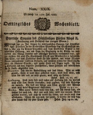 Oettingisches Wochenblatt Mittwoch 19. Juli 1797