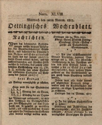 Oettingisches Wochenblatt Mittwoch 26. November 1817