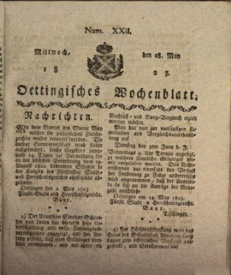 Oettingisches Wochenblatt Mittwoch 28. Mai 1823