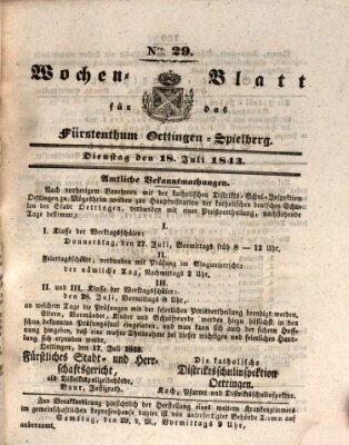 Wochenblatt für das Fürstenthum Oettingen-Spielberg (Oettingisches Wochenblatt)