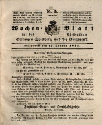 Wochenblatt für das Fürstenthum Oettingen-Spielberg und die Umgegend (Oettingisches Wochenblatt) Mittwoch 17. Januar 1844