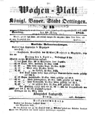Wochen-Blatt für die Stadt und den Landgerichts-Bezirk Oettingen (Oettingisches Wochenblatt)