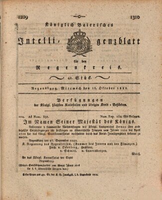 Königlich-baierisches Intelligenzblatt für den Regen-Kreis (Königlich bayerisches Intelligenzblatt für die Oberpfalz und von Regensburg)
