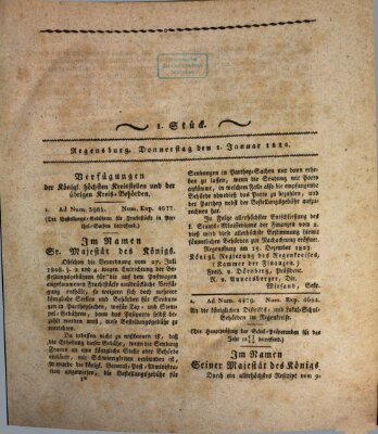 Königlich-baierisches Intelligenzblatt für den Regen-Kreis (Königlich bayerisches Intelligenzblatt für die Oberpfalz und von Regensburg) Donnerstag 1. Januar 1824