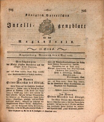 Königlich-baierisches Intelligenzblatt für den Regen-Kreis (Königlich bayerisches Intelligenzblatt für die Oberpfalz und von Regensburg) Mittwoch 4. Mai 1825