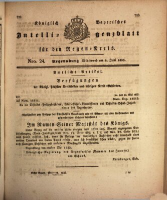 Königlich-baierisches Intelligenzblatt für den Regen-Kreis (Königlich bayerisches Intelligenzblatt für die Oberpfalz und von Regensburg) Mittwoch 5. Juni 1833