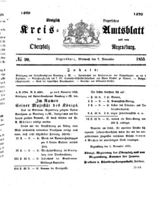 Königlich-bayerisches Kreis-Amtsblatt der Oberpfalz und von Regensburg (Königlich bayerisches Intelligenzblatt für die Oberpfalz und von Regensburg) Mittwoch 7. November 1855