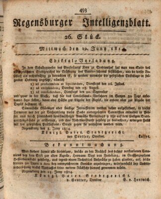 Regensburger Intelligenzblatt (Regensburger Wochenblatt)