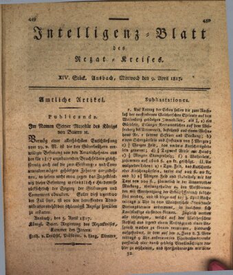 Intelligenzblatt des Rezat-Kreises (Ansbacher Intelligenz-Zeitung)