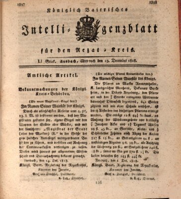 Königlich Bayerisches Intelligenzblatt für den Rezat-Kreis (Ansbacher Intelligenz-Zeitung) Mittwoch 23. Dezember 1818
