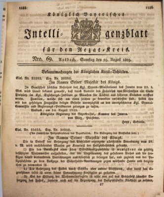 Königlich Bayerisches Intelligenzblatt für den Rezat-Kreis (Ansbacher Intelligenz-Zeitung) Samstag 29. August 1829
