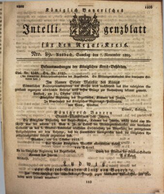 Königlich Bayerisches Intelligenzblatt für den Rezat-Kreis (Ansbacher Intelligenz-Zeitung) Samstag 7. November 1829