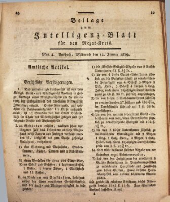 Königlich Bayerisches Intelligenzblatt für den Rezat-Kreis (Ansbacher Intelligenz-Zeitung) Mittwoch 14. Januar 1829