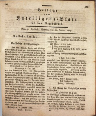 Königlich Bayerisches Intelligenzblatt für den Rezat-Kreis (Ansbacher Intelligenz-Zeitung) Samstag 31. Januar 1829