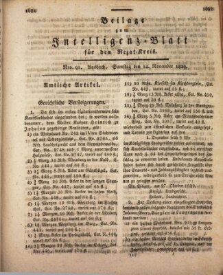 Königlich Bayerisches Intelligenzblatt für den Rezat-Kreis (Ansbacher Intelligenz-Zeitung) Samstag 14. November 1829