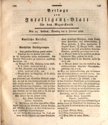 Königlich Bayerisches Intelligenzblatt für den Rezat-Kreis (Ansbacher Intelligenz-Zeitung) Samstag 6. Februar 1830