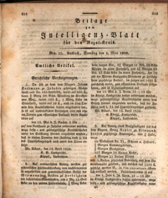Königlich Bayerisches Intelligenzblatt für den Rezat-Kreis (Ansbacher Intelligenz-Zeitung) Samstag 8. Mai 1830