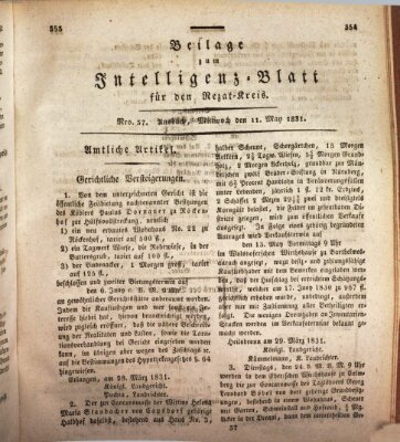 Königlich Bayerisches Intelligenzblatt für den Rezat-Kreis (Ansbacher Intelligenz-Zeitung) Mittwoch 11. Mai 1831