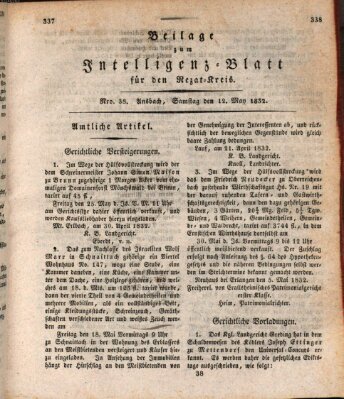 Königlich Bayerisches Intelligenzblatt für den Rezat-Kreis (Ansbacher Intelligenz-Zeitung) Samstag 12. Mai 1832