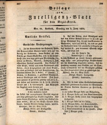 Königlich Bayerisches Intelligenzblatt für den Rezat-Kreis (Ansbacher Intelligenz-Zeitung) Samstag 2. Juni 1832