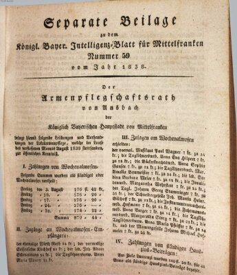 Königlich Bayerisches Intelligenzblatt für Mittelfranken (Ansbacher Intelligenz-Zeitung) Samstag 22. September 1838