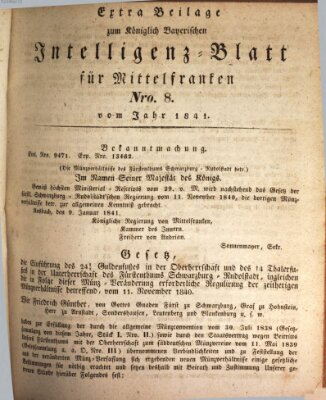 Königlich Bayerisches Intelligenzblatt für Mittelfranken (Ansbacher Intelligenz-Zeitung) Mittwoch 27. Januar 1841