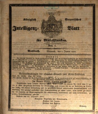 Königlich Bayerisches Intelligenzblatt für Mittelfranken (Ansbacher Intelligenz-Zeitung) Mittwoch 5. Januar 1842