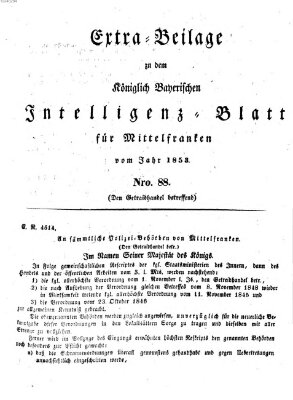 Königlich Bayerisches Intelligenzblatt für Mittelfranken (Ansbacher Intelligenz-Zeitung) Samstag 5. November 1853
